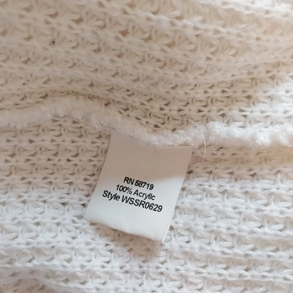 Vintage Notations Womens Size 3X Crochet Knit White Crop Open Cottage Cardigan - Picture 9 of 11